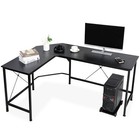 L-shaped Corner Computer Desk Gaming Desk Pc Laptop Table Workstation  Black 66 