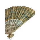 Vintage Ornate Asian Folding Hand Fan 8 5 Inch Painted Ribs