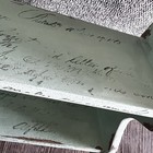 Hand Painted Vtg  Shelf Distressed Upcycled Mint Farmhouse Cottagecore Decor