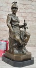 Bronze Marble Sculpture Roman God Warrior Statue Signed Picault Figure Figurine