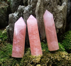 Natural Rose Quartz Tower Healing Crystal Points Wand Collection 1pc