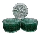 Set Of 12 Vintage Libbey Orchard Green 8  Salad Plates Mcm Indiana Madeira Style