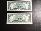 1928-c-f 5 00 Legal Tender Both Choice Uncirculated No Folds Crisp original 