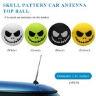 4 Pcs Car Antenna Toppers  Funny Halloween Skull Spooky Smile Car Antenna Are   