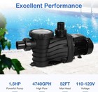3 4hp 1hp 1 5hp Swimming Pool Pump In above Ground W  Strainer Filter Basket