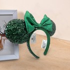 Disney parks 2022 Ears Edition Minnie Mouse Emerald Green Sequins Bow Headband