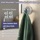 Towel Hooks For Bathroom 4 Packs Wall Mount Towel Holder Chrome Wall Robe Hook S