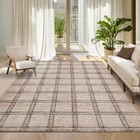 9 x12  Washable Indoor Modern Living Room Area Rugs  Geometric Checkered