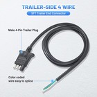 Mecmo 4 Way Trailer 4 Flat Jacket End - 5 Feet  5ft 4 Pin Male Plug