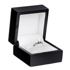 Wooden Ring Box - Black Jewelry Gift Box With Gloss Finish   Cream Leather Inter