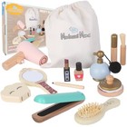 Makeup And Salon Set - Wooden Pretend Play Beauty Play Makeup Kit With Styling