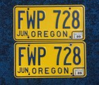 1989 Oregon License Plate Plates Pair   Set