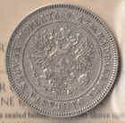 1907 Finland  russian Empire  2 Markkaa  86 8  Ag  125k Minted Only  Iccs  Vf20