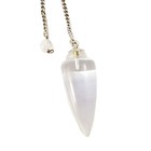 Vintage Silver Chain Quartz Crystal Pendulum