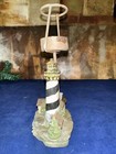 Vintage Maine Resin Lighthouse 1 5    Max Width Candle - Metal Holder  - No Shade