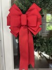 Handmade Large Sparkly Red Christmas Bow 10 X 16 In  Bow For Wreath Holiday Bow