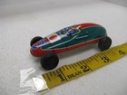 Vintage Tin Litho Race Car  3 japanese Flag  4   Driver Graphic  Plastic Wheels