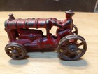 Vintage Arcade Type Red Cast Iron Tractor 3 3 4 