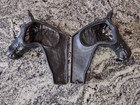 Vintage Black Cast Metal Thorough Breed Horse Heads Wall Plaque 10  Set Of 2 