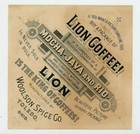 1890s Christmas Lion Coffee Woolson Spice Co Cute Child Decorating Tree Card