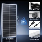 100watt Mono Solar Panel 12v Battery Charging Rv Home Off-grid Boat Power Carava