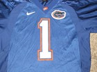 Vtg Nike Team Florida Gators  1 Football Jersey Blue Ncaa Men Sz 48 Sec