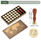 26 Letters Vintage Alphabet Wax Seal Stamp Kit 2pcs Handles Gift Box Style 8