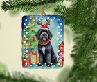 Portuguese Water Dog Christmas Reindeer Porcelain Ornament Dac7849co2