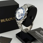 Bulova 98b423 Marine Star Chronograph Silver White Dial Stainless Men s Watch