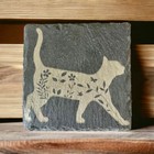 Cat Design Set Of 4 Slate Coasters Size Of Coasters 4 By 4 Inches