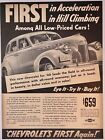 1940 chevrolet Deluxe Sedan usa License Plate chevy first Again vintage Print Ad