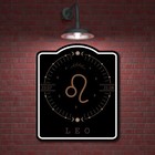 Leo Zodiac Sign Astrology Horoscope Black Aluminum Composite Sign
