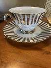 Set Of 4 Tea Cups   Saucers  6     Ciora Luxe Gold Metallic On Porcelain