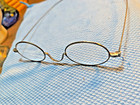 Antique Civil War Era Wire Rim Eyeglasses Oval Spectacles Saddle Bridge 1920s