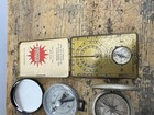 Lot 14 Collectible Vintage Antique Brass And Other Pocket Compasses Junk Drawer