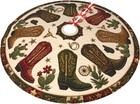 Western Boots Christmas Tree Skirt Tree Mat For Xmas Holiday Party Decorations