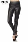New Womens Plus Size Matte Faux Leather Look Leggings Biker Pants 1x 2x 3x