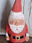 Vintage Hand Carved Wood Santa Gnome Sculpture Figurine 4 5 signed Folk Art 1988