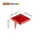 100pcs Square Pyramid Rivets  12mm Two-jaw Studs Spikes  5 Colors 