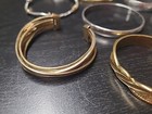 Lot Of 9 Vintage Monet Bangle Bracelets Gold Tone Silver Tone Some Signed  c 