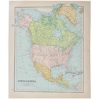 1891 North America Us Canada Mexico Alaska Map Antique Color Victorian Era