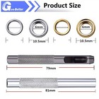 200 Sets Grommet Kit 6mm Metal Eyelet Washer For Leather Fabric Tarp Shoes