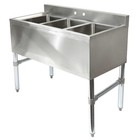 Three 3 Compartment Stainless Steel Commercial Kitchen Bar Sink