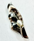 Vintage Sar Sterling Silver Baroque Pearl Brooch Modernist Organic Leaf Pin 3g