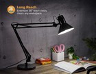 Bostitch Metal Desk Lamp With 36in Reach  Adjustable Swing Arm  Black