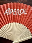 Aperol Spritz Hand Fan Wood And Fabric  brand New 