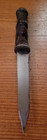 Exquisite African Tribal Knife Dagger Maasai Hand Carved Wood Metal Inlay