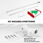 6 Ft Tangle Free Flagpole Silver   Lebanon Flag 3x5 Ft Printed 150d Polyester