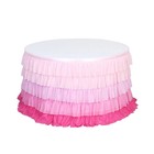 14 Ft Pink Chiffon 5 Tier Ruffled Tutu Table Skirt Wedding Catering Reception
