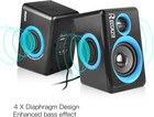 Sp2040 Surround Computer Speakers With Deep Bass Usb Wired Powered Multimedia Sp